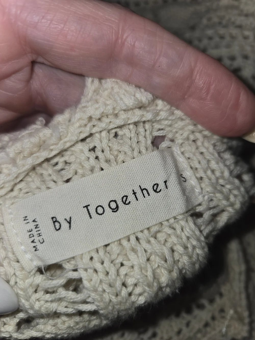 By Together - Cream Boho Beachy Crochet V-Neck Spaghetti Strap Crop Tank Size S - Picture 5 of 13
